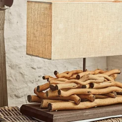 Tischlampen|Tischlampen^LOBERON Tischlampe Caribou leinen/braun