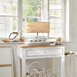 Tischlampen|Tischlampen^LOBERON Tischlampe Caribou leinen/weiß