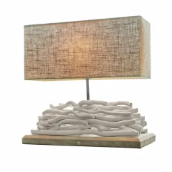 Tischlampen|Tischlampen^LOBERON Tischlampe Caribou leinen/weiß