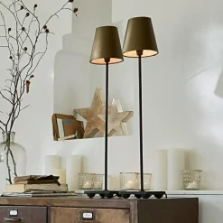 Tischlampen|Tischlampen^LOBERON Tischlampe 2er Set Filia antikgold/schwarz