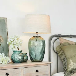 Tischlampen|Tischlampen^LOBERON Tischlampe Fenis creme/grün