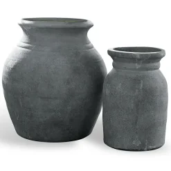 Vasen|Vasen & Übertöpfe^LOBERON Vase 2er Set Molduc antikgrau