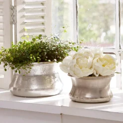 Vasen|Vasen & Übertöpfe^LOBERON Vase 2er Set Riona antiksilber