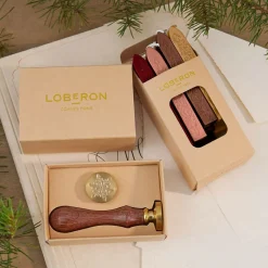 Geschenkverpackungen|Schreibwaren^LOBERON Wachsstempel und Siegelwachs Movique braun/rot/gold