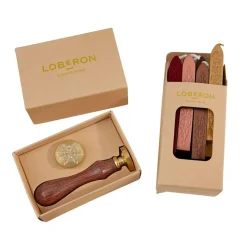 Geschenkverpackungen|Schreibwaren^LOBERON Wachsstempel und Siegelwachs Movique braun/rot/gold