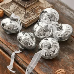 Weihnachtskugeln^LOBERON Weihnachtsschmuck 6er Set Cheshire silber