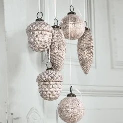 Weihnachtskugeln^LOBERON Weihnachtsschmuck 6er Set Quirat weiß