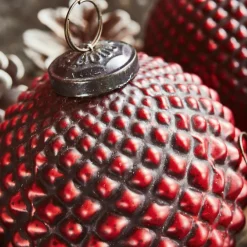 Weihnachtskugeln^LOBERON Weihnachtsschmuck 4er Set Meyen rot