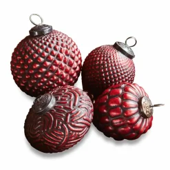 Weihnachtskugeln^LOBERON Weihnachtsschmuck 4er Set Meyen rot