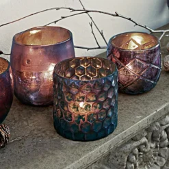 Windlichter|Kerzenhalter^LOBERON Windlicht 4er Set Marine lila