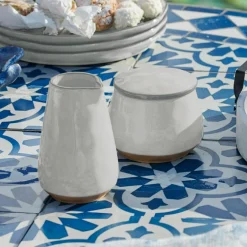 Geschirr|Geschirr^LOBERON Zuckerdose und Milchkännchen Biarré weiß