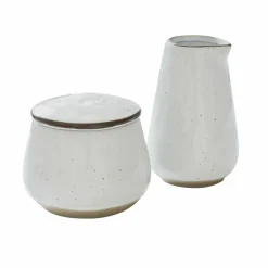 Geschirr|Geschirr^LOBERON Zuckerdose und Milchkännchen Biarré weiß